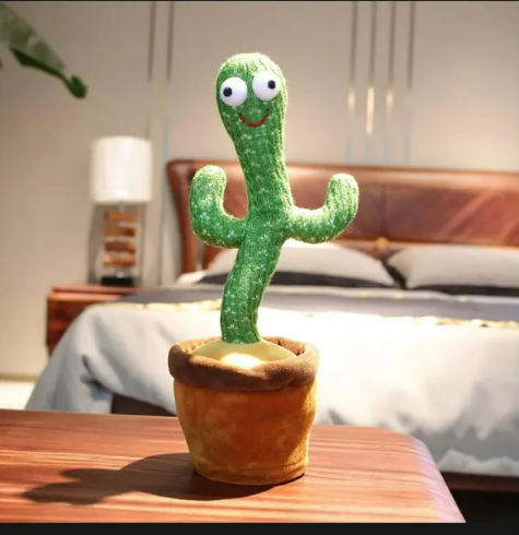 Battery Operated Dancing Cactus Stuffed Toy with Music Dance Birthday Party Decoration Plush fidget Toys for Boys and Kids