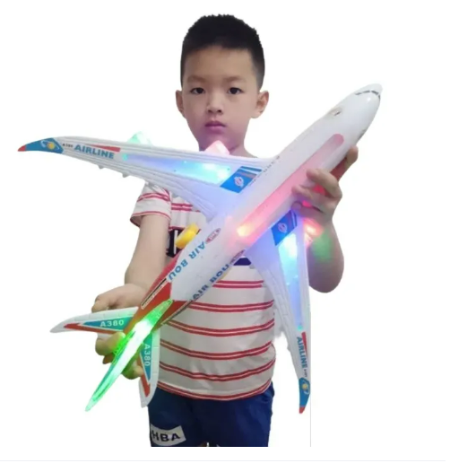 45cm airbus A380 aircraft moving 360° eletric Aeroplane Toys Kids Boy Fancy Electric Airplane Toy With Flashing Light And Sound