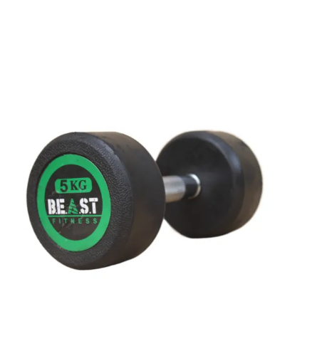 Beast Fitness Rubber Coated Exercise Dumbbel 5kg