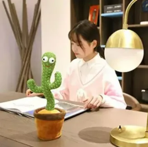 Battery Operated Dancing Cactus Stuffed Toy with Music Dance Birthday Party Decoration Plush fidget Toys for Boys and Kids