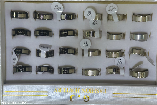 Polished and durable stainless steel rings.